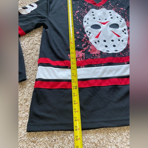 Vintage Friday the 13th Jason Voorhees Blood Splattered Hockey Jersey Men Sz XL - Picture 2 of 7